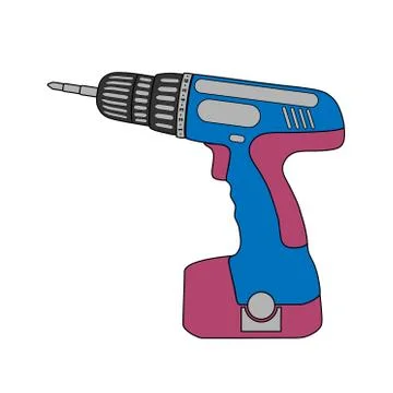 Battery screwdriver logo in vector.Cordless screwdriver vector illustration. Illustration