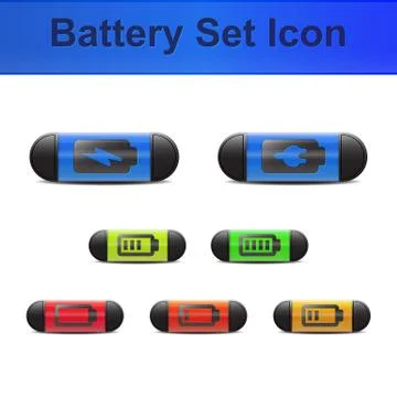 Battery set icon Stock Illustration