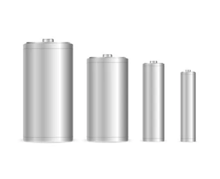 Battery Set Template Blank. Vector 스톡 일러스트