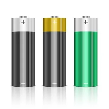 Battery set vector design illustration isolated on white background Stock Illustration
