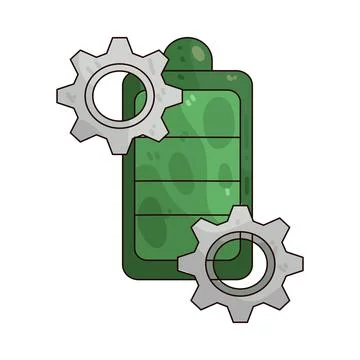 Battery setting illustration Stock Illustration