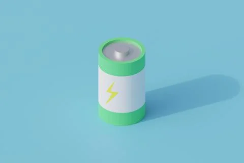 Battery single isolated object. 3d render illustration イラスト素材