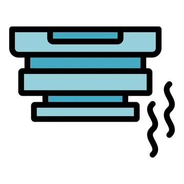 Battery smoke detector icon vector flat Stock Illustration