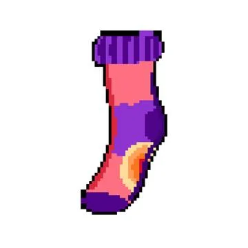 Battery socks heated pixel art vector illustration Stock Illustration
