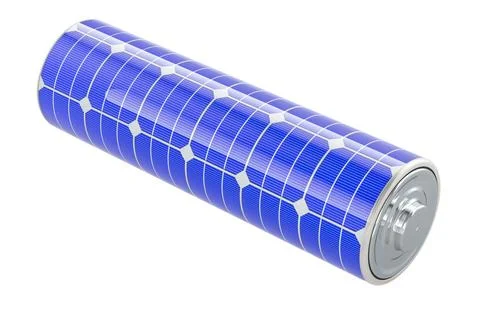 Battery with solar panel, 3D rendering Stock Illustration