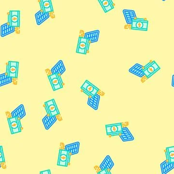 Battery solar panel vector seamless pattern Illustrazione stock