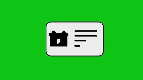 Battery status animation with checklist progress icon on green screen backg.. Stock Footage 346497224