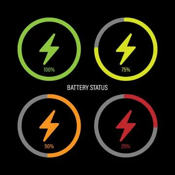 Battery status flat icon, vector illustration Illustrazione stock