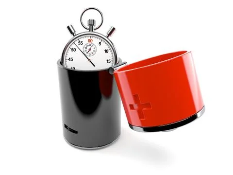 Battery with stopwatch Stock Illustration