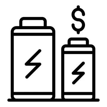 Battery store icon outline vector. Computer store Stock Illustration