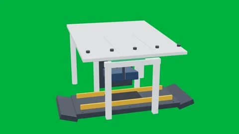 Battery swap station ev charging 3d loop green screen Video stock 342913344