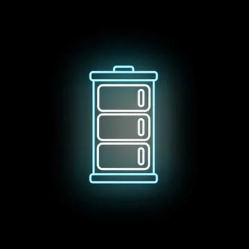 Battery symbol glowing with empty charge level Stock Illustration