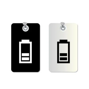 Battery symbol set Illustrazione stock