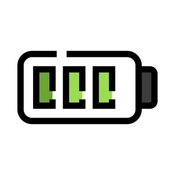 Battery symbol showing charge level status icon Stock Illustration