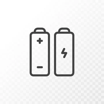 Battery symbol Vector black linear illustration. Stock Illustration