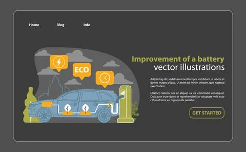 Battery Technology Advancement Illustration. This vector captures the progress. Ilustración de archivo
