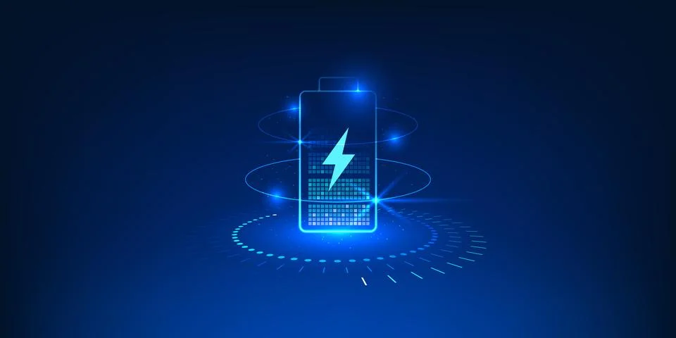 Battery Technology Background, Energy Storage System, Chemical Electric Pow.. Illustration