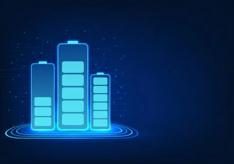 Battery technology The battery is placed on the circle behind the circuit b.. Illustration