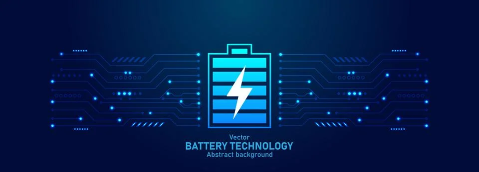 Battery technology concept 库存插图
