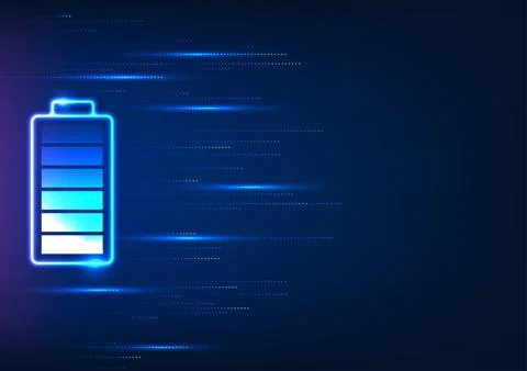 Battery technology with sideways streaks The concept of transferring the en.. 스톡 일러스트
