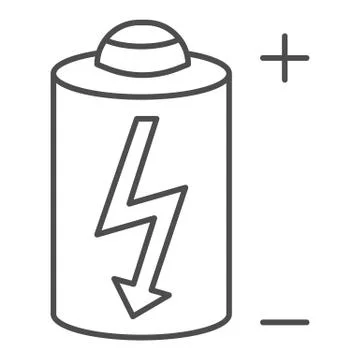 Battery thin line icon. Power battery vector illustration isolated on white Stock Illustration