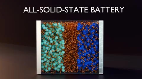 A battery with a transparent casing, showcasing internal layers 库存插图