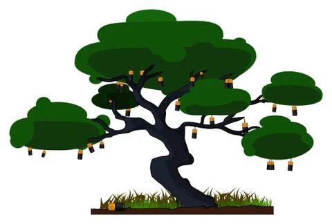 Battery Tree Illustrazione stock