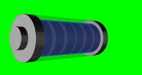 Battery Turns and Flashes ICON 3d Animation Loop Video stock 194049987