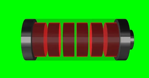 Battery Turns and Flashes ICON 3d Animation Loop Stock Footage 194052233