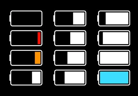 Battery UI icon set for app and web. User interface icon design. Vector illus Illustrazione stock