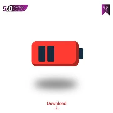 Battery vector icon. Best modern, simple, isolated, flat icon for website design Illustrazione stock