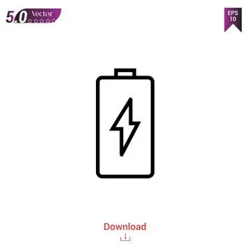 Battery vector icon. Best modern, simple, isolated, flat icon for website design Stock Illustration