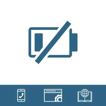 Battery vector icon stock vector illustration flat design Stock Illustration