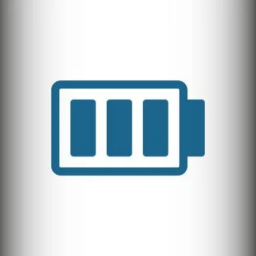 Battery vector icon stock vector illustration flat design Stock Illustration