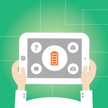 Battery vector technology Stock Illustration