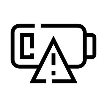 Battery warning error message icon technology alert Illustrazione stock