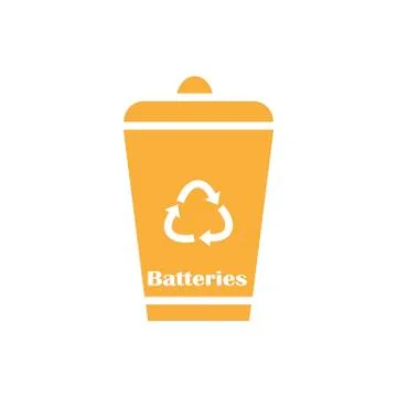Battery waste sorting - material separation, sorting Zero waste Illustrazione stock