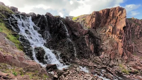 Battery waterfall in Teriberka. Stock Footage 254798669