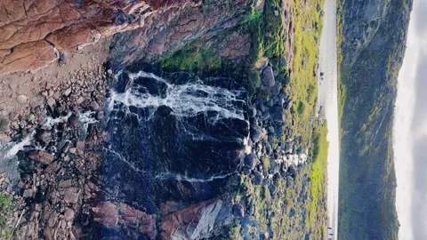Battery waterfall in Teriberka. Stock Footage 254801590