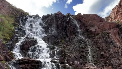 Battery waterfall in Teriberka. Stock Footage 262641010