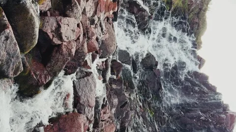 Battery waterfall in Teriberka. Stock Footage 262646548