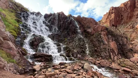 Battery waterfall in Teriberka.  Stock Footage 270498135