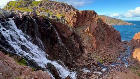Battery waterfall in Teriberka.  Stock Footage 272575265