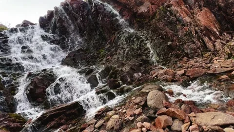 Battery waterfall in Teriberka.  Stock Footage 272576512
