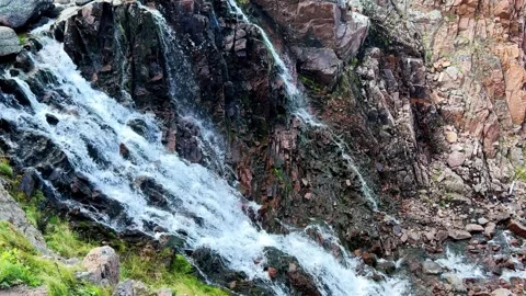 Battery waterfall in Teriberka.  Stock Footage 272580979