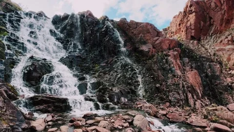 Battery waterfall in Teriberka.  Stock Footage 272582974