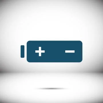 Battery web icon, battery  icon stock vector illustration flat design Stock Illustration