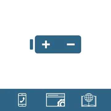 Battery web icon, battery  icon stock vector illustration flat design Stock-Illustration