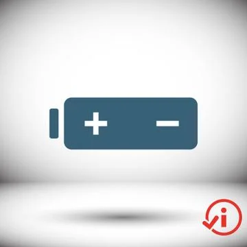 Battery web icon, battery  icon stock vector illustration flat design 스톡 일러스트
