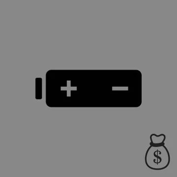 Battery web icon, battery  icon stock vector illustration flat design Stock Illustration
